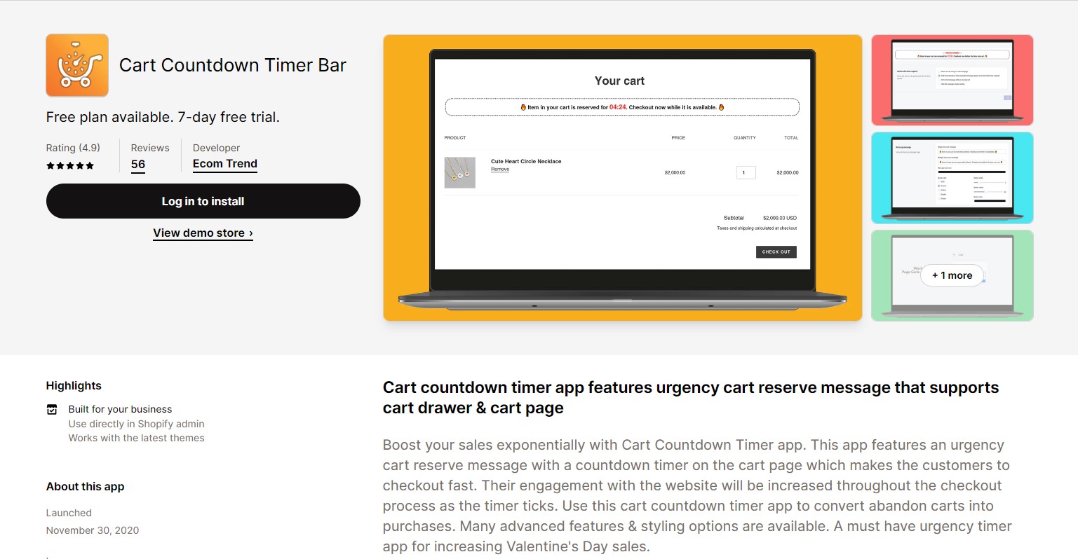 Cart Countdown Timer Bar